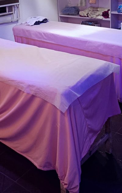Massage beds in the treatment room